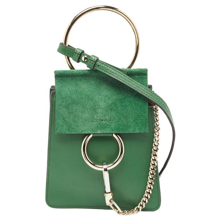 Chloé Green Leather and Suede Mini Faye Crossbody Bag For Sale at 1stDibs