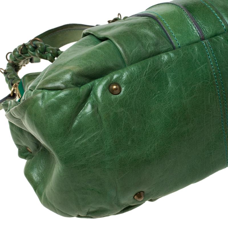 Chloe Green Leather Heloise Satchel For Sale 1
