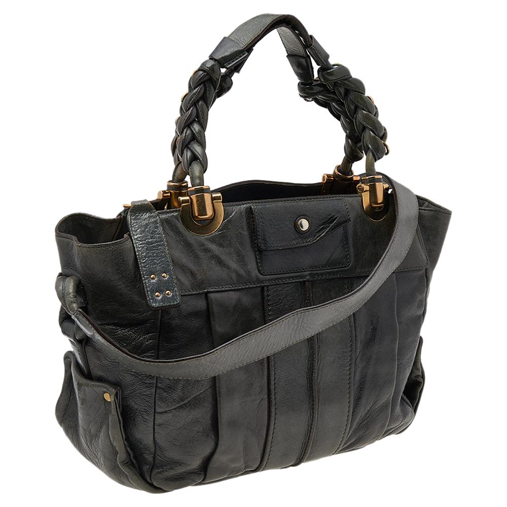 Chloe Green Leather Heloise Shoulder Bag In Good Condition In Dubai, Al Qouz 2