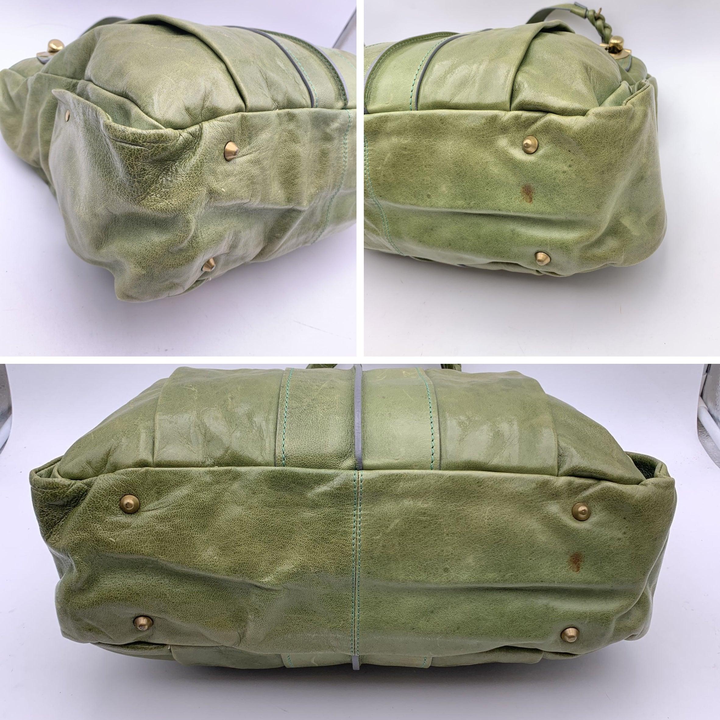 Chloe Green Leather Heloise Tote Shoulder Bag In Good Condition In Rome, Rome