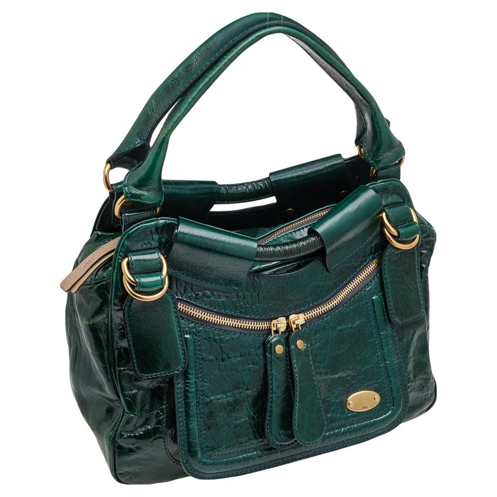 Chloe Green Leather Large Bay Satchel 3