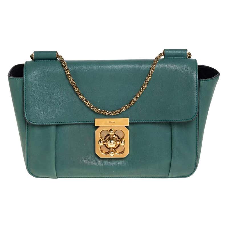 Chloe Persian Green Leather Elsie Satchel Bag For Sale at 1stDibs