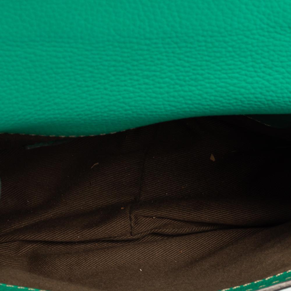 Chloe Green Leather Mini Marcie Crossbody Bag In Good Condition In Dubai, Al Qouz 2