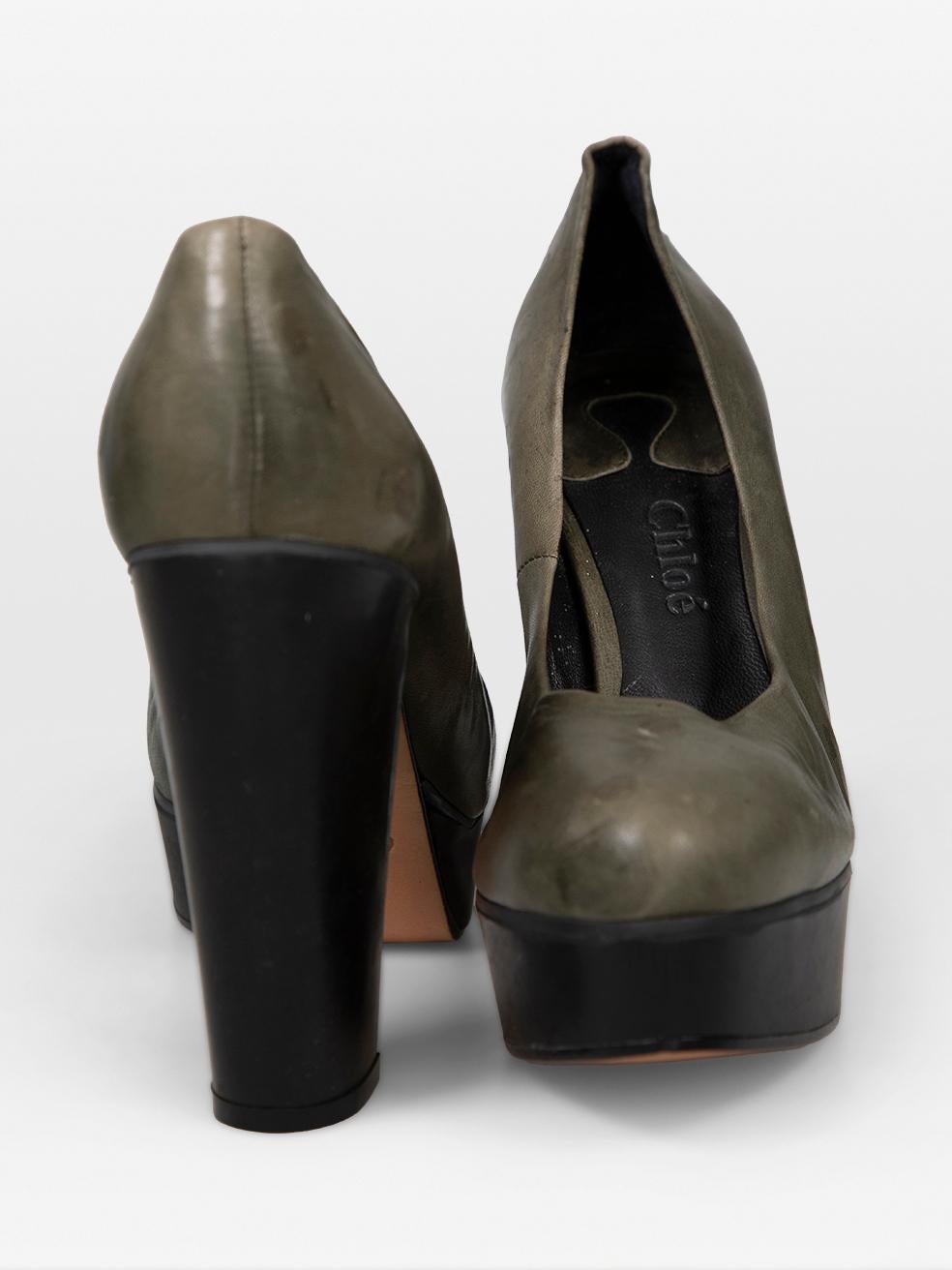 Noir Escarpins à plateforme en cuir Greene & Greene Taille IT 38.5 en vente