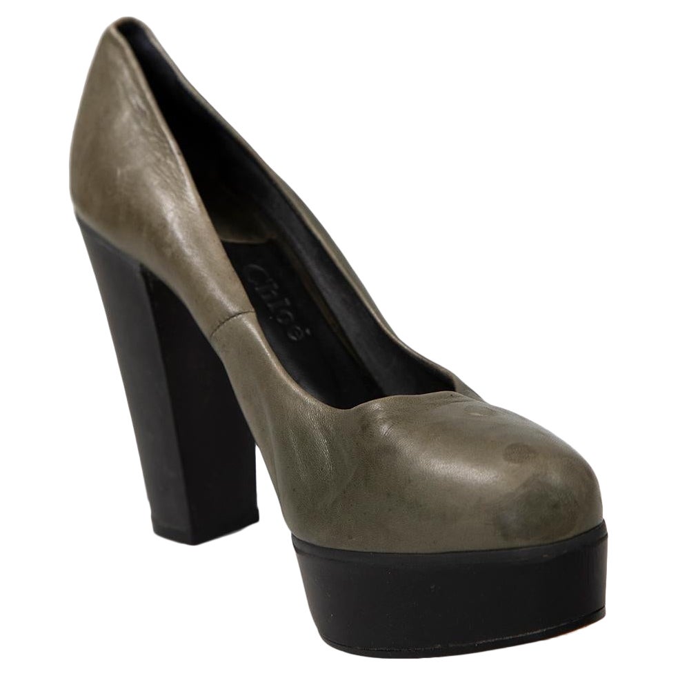 Escarpins à plateforme en cuir Greene & Greene Taille IT 38.5 en vente
