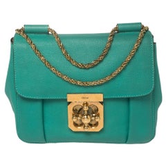 Chloé Green Leather Small Elsie Shoulder Bag