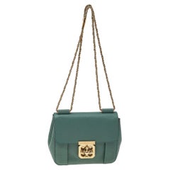 Chloe Green Leather Small Elsie Shoulder Bag