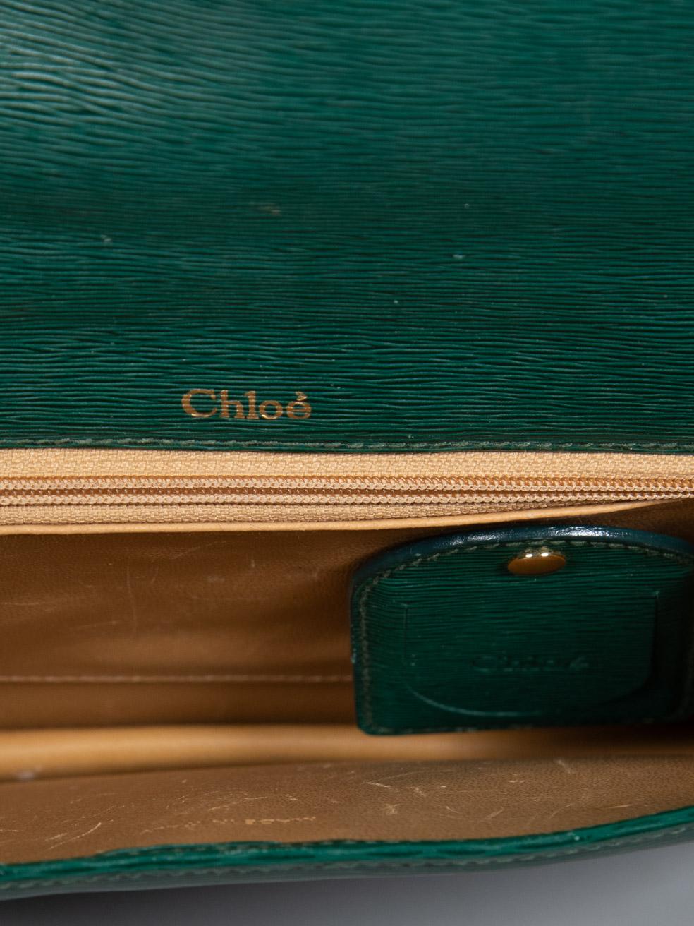 Chloé Green Leather Square Crossbody Bag 2