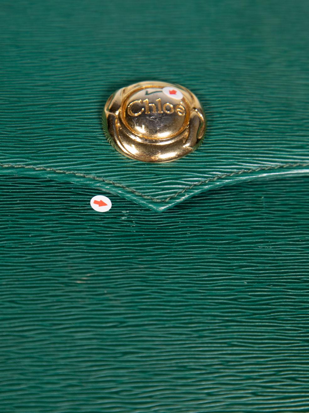 Chloé Green Leather Square Crossbody Bag 4