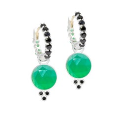 Chloe Green Onyx Silver Earring Charms