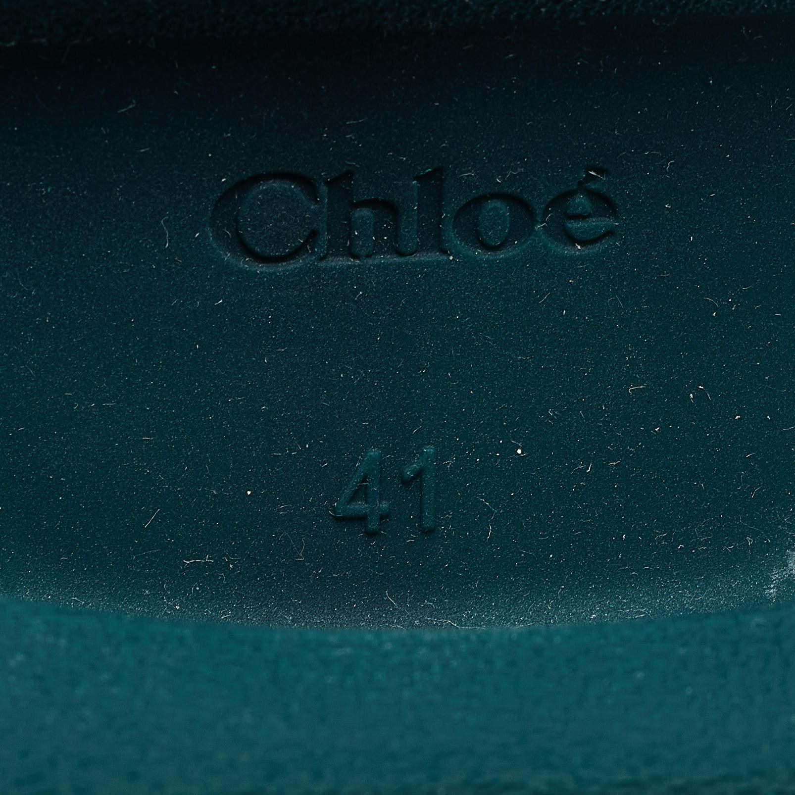 Chloe Green Rubber Betty Rain Boots Size 41 For Sale 3
