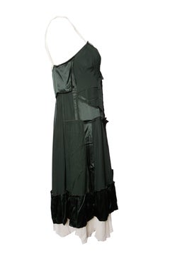 Chloe, Green silk inverted dress.