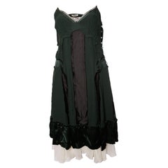 Chloe, Green silk inverted dress.