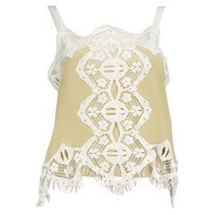 Chloé Green Silk Lace Trimmed Crop Top Set Size L