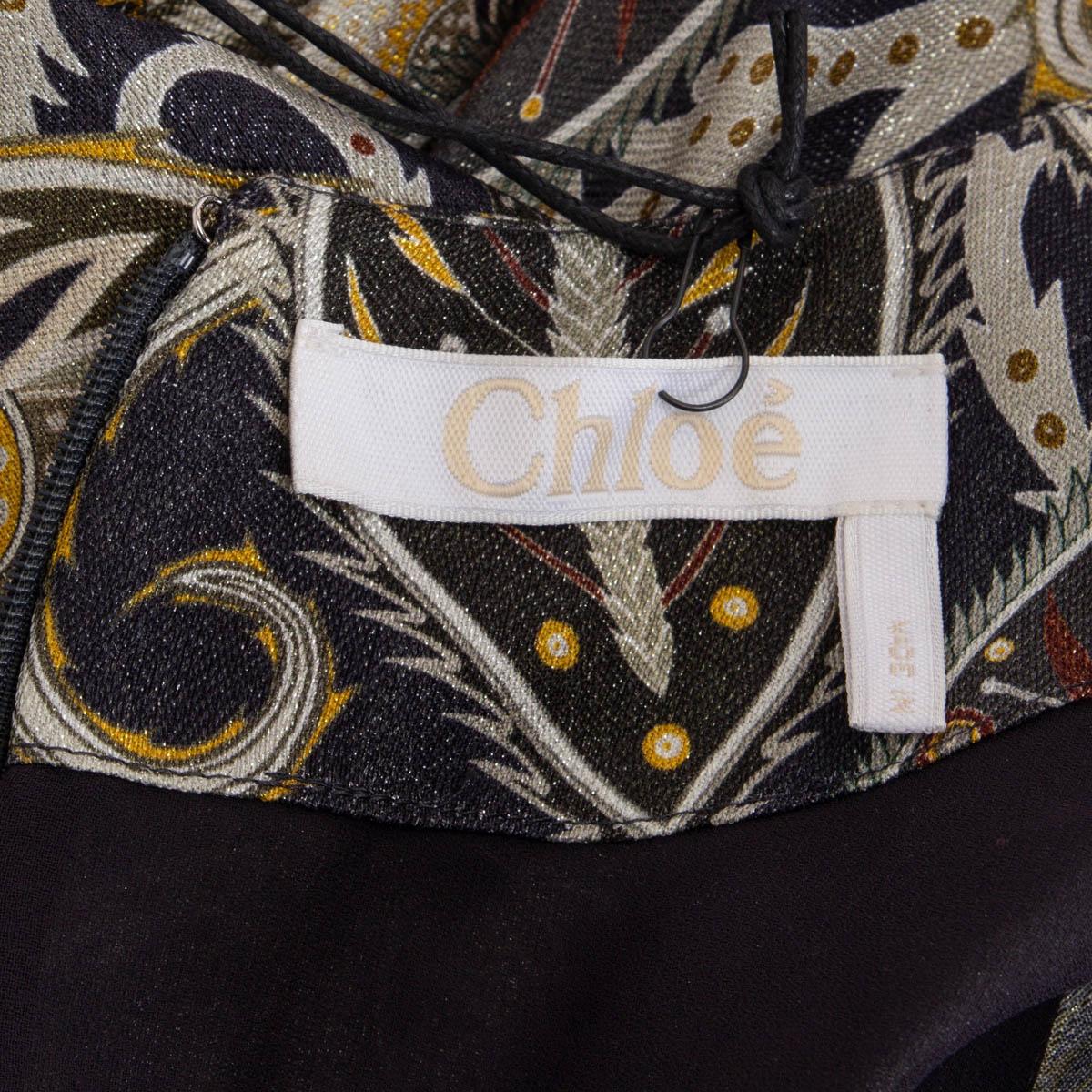 CHLOE grünes Seidenkleid PAISLEY RUFFLED HEM MINI 34 XXS im Angebot 3