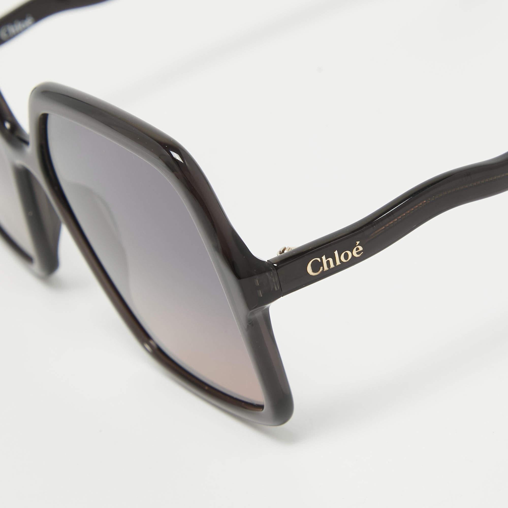 Gray Chloe Grey/Beige Gradient CH0086S Zelie Square Sunglasses