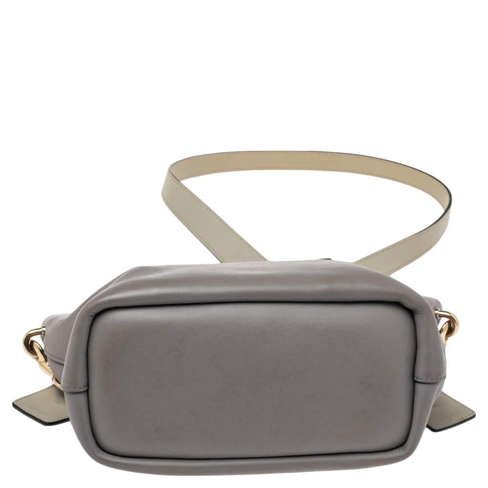 Women's Chloe Grey/Beige Leather Small Baylee Tote For Sale