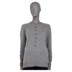 CHLOE grey cashmere HENLEY Sweater XS