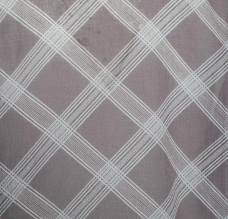 Chloe Grau Karo-Druck Baumwolle Rüschen-Detail Übergröße Bluse L im Angebot 1