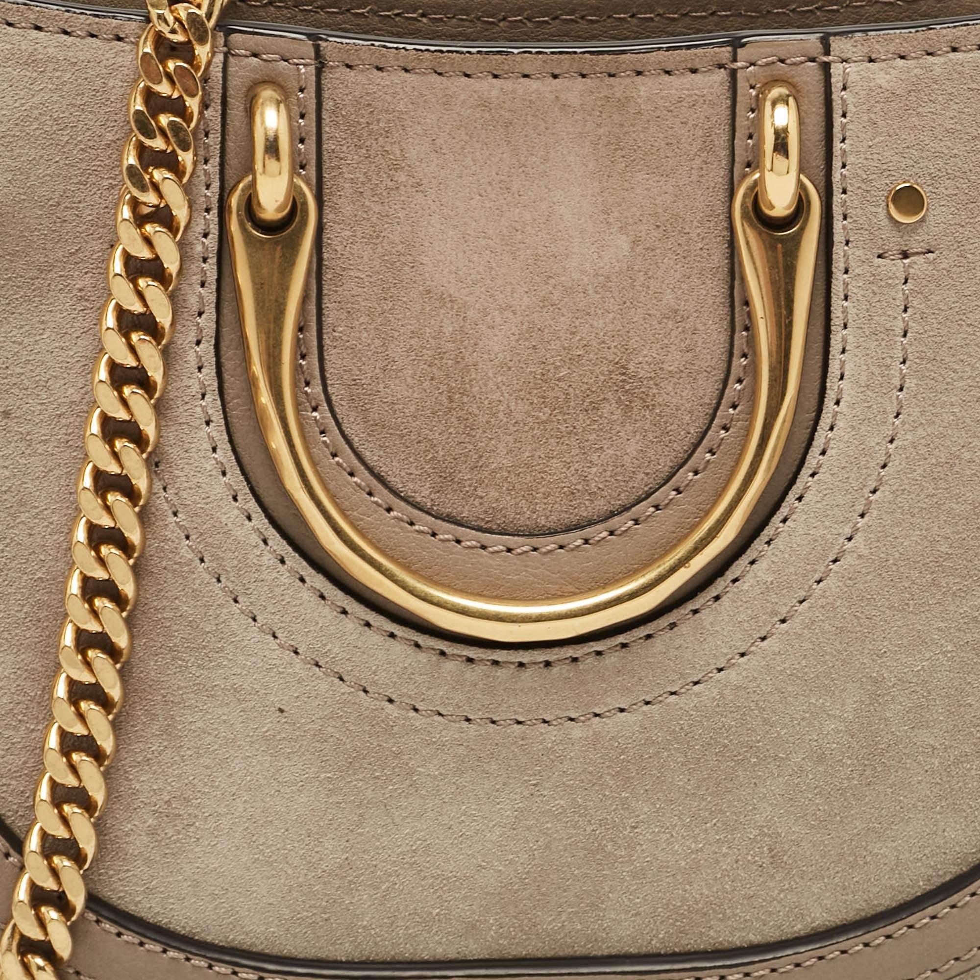 Sac à ceinture Mini Pixie Signature en cuir et daim gris de Chloe Pour femmes en vente