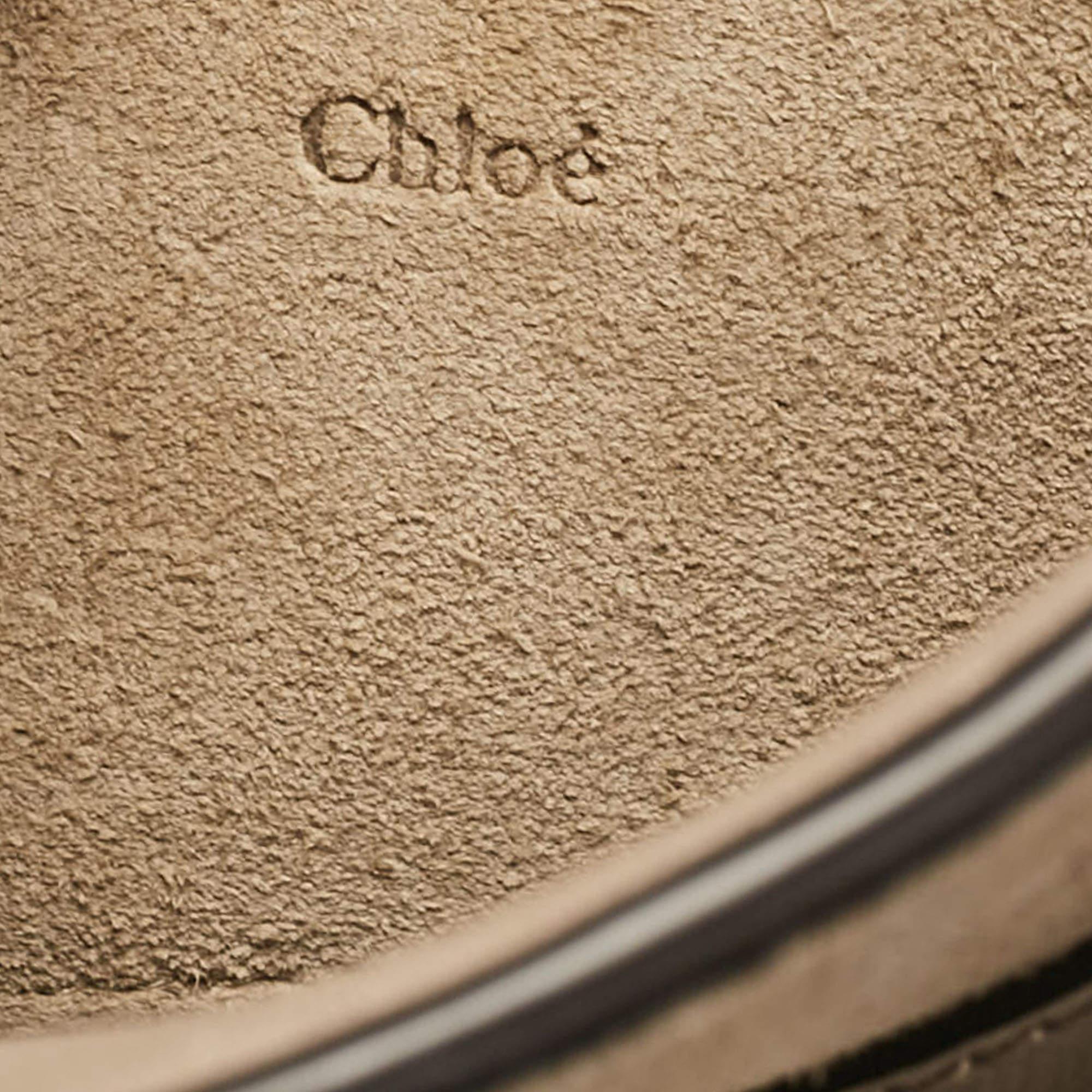 Sac à ceinture Mini Pixie Signature en cuir et daim gris de Chloe en vente 4