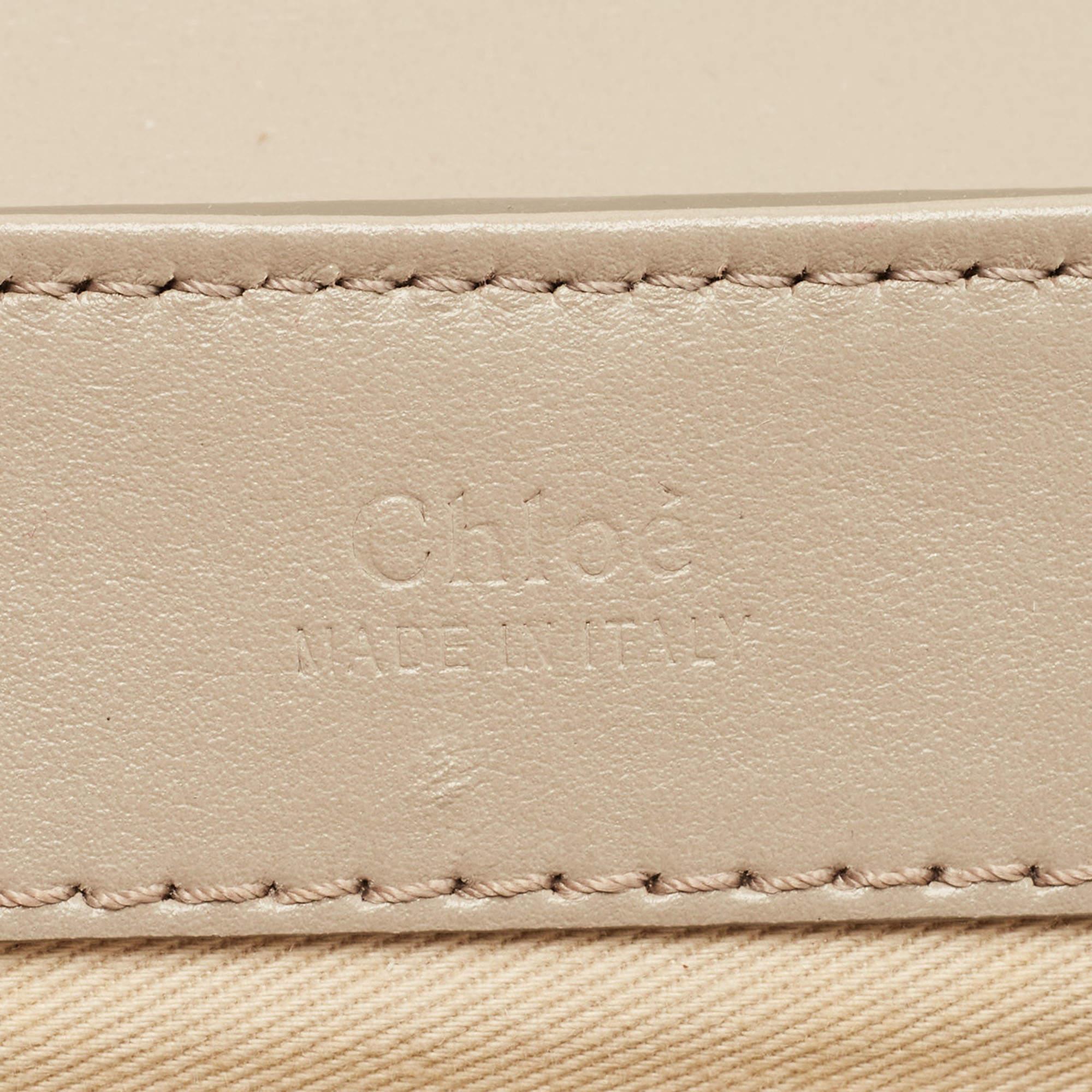 Chloe Grey Leather and Suede Small C Double Carry Bag 5