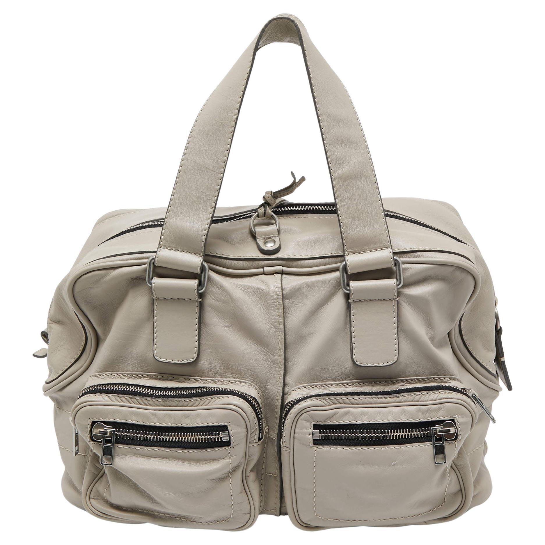 Chloe Grey Leather Large Betty Satchel For Sale