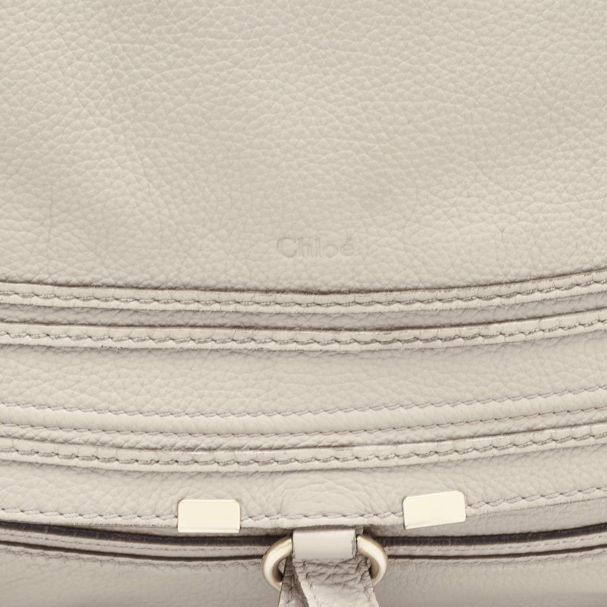Chloe Grey Leather Large Marcie Shoulder Bag 4