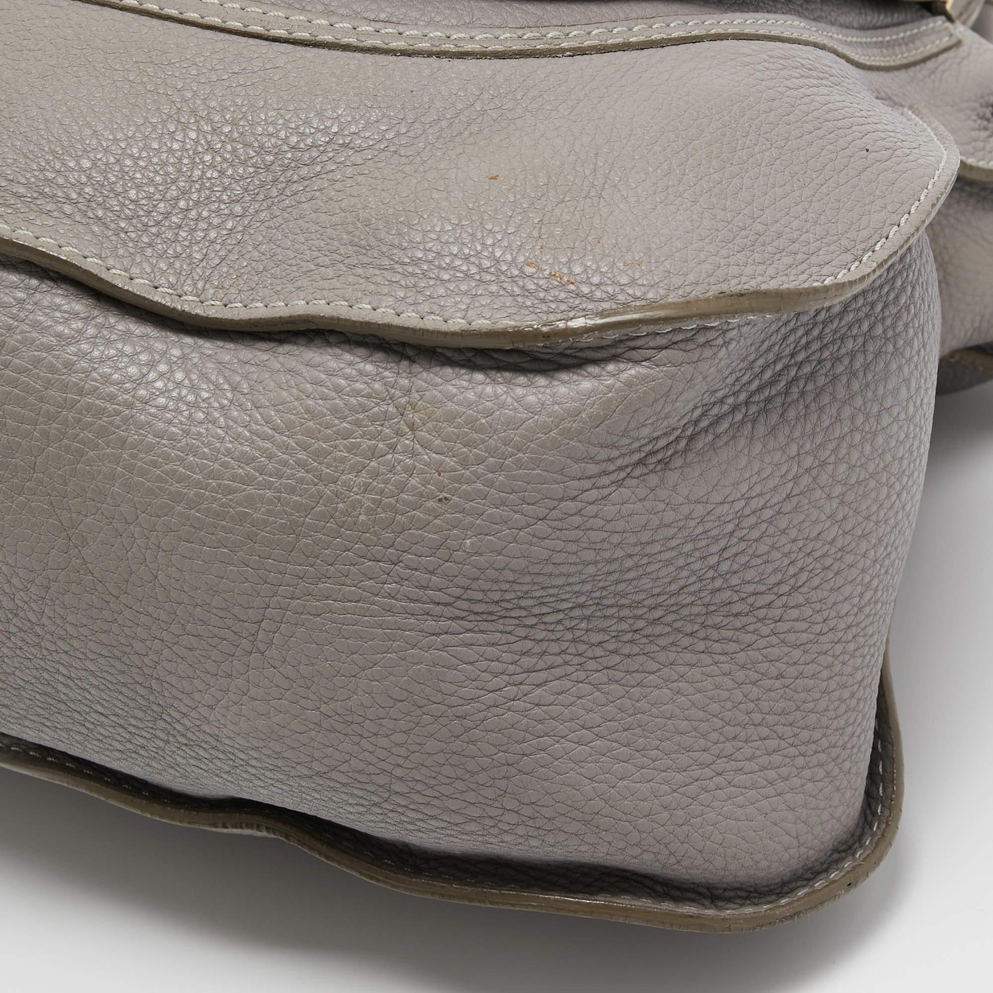 Chloe Grey Leather Large Marcie Shoulder Bag 3