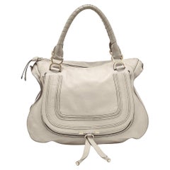 Chloe Grey Leather Large Marcie Shoulder Bag