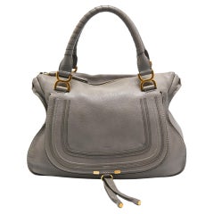 Chloe Grey Leather Large Marcie Shoulder Bag