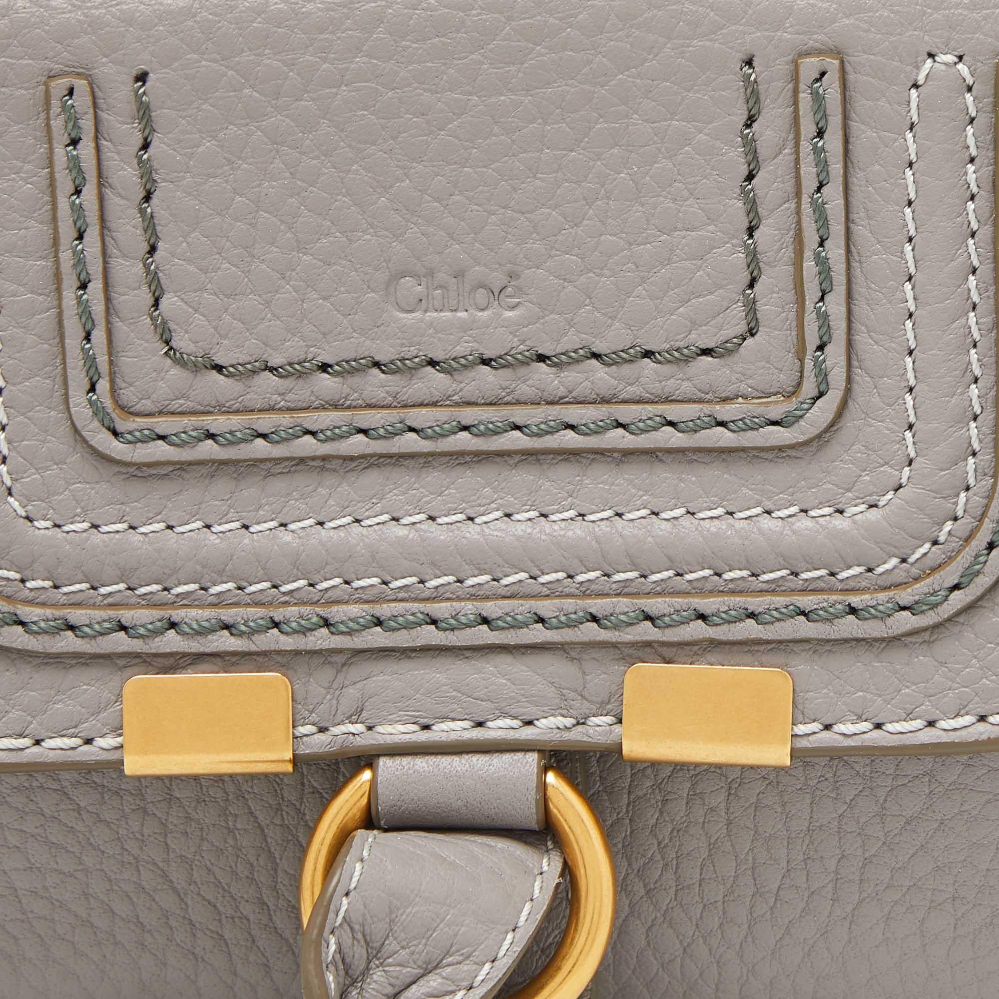 Chloe Grey Leather Marcie Compact Wallet 3
