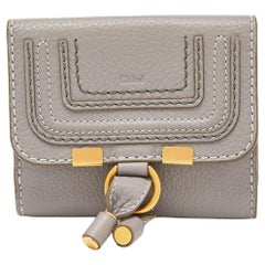 Used Chloe Grey Leather Marcie Compact Wallet