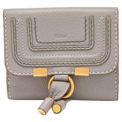 Portefeuille compact Marcie en cuir gris Chloe