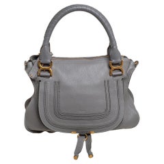 Chloe Grey Leather Marcie Shoulder Bag