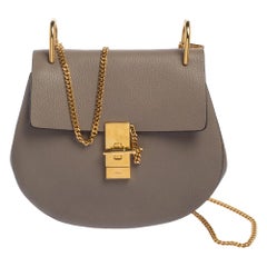 Chloe Grey Leather Medium Drew Shoulder Bag