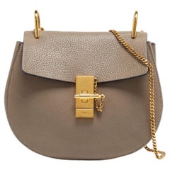 Chloe Grey Leather Medium Drew Shoulder Bag