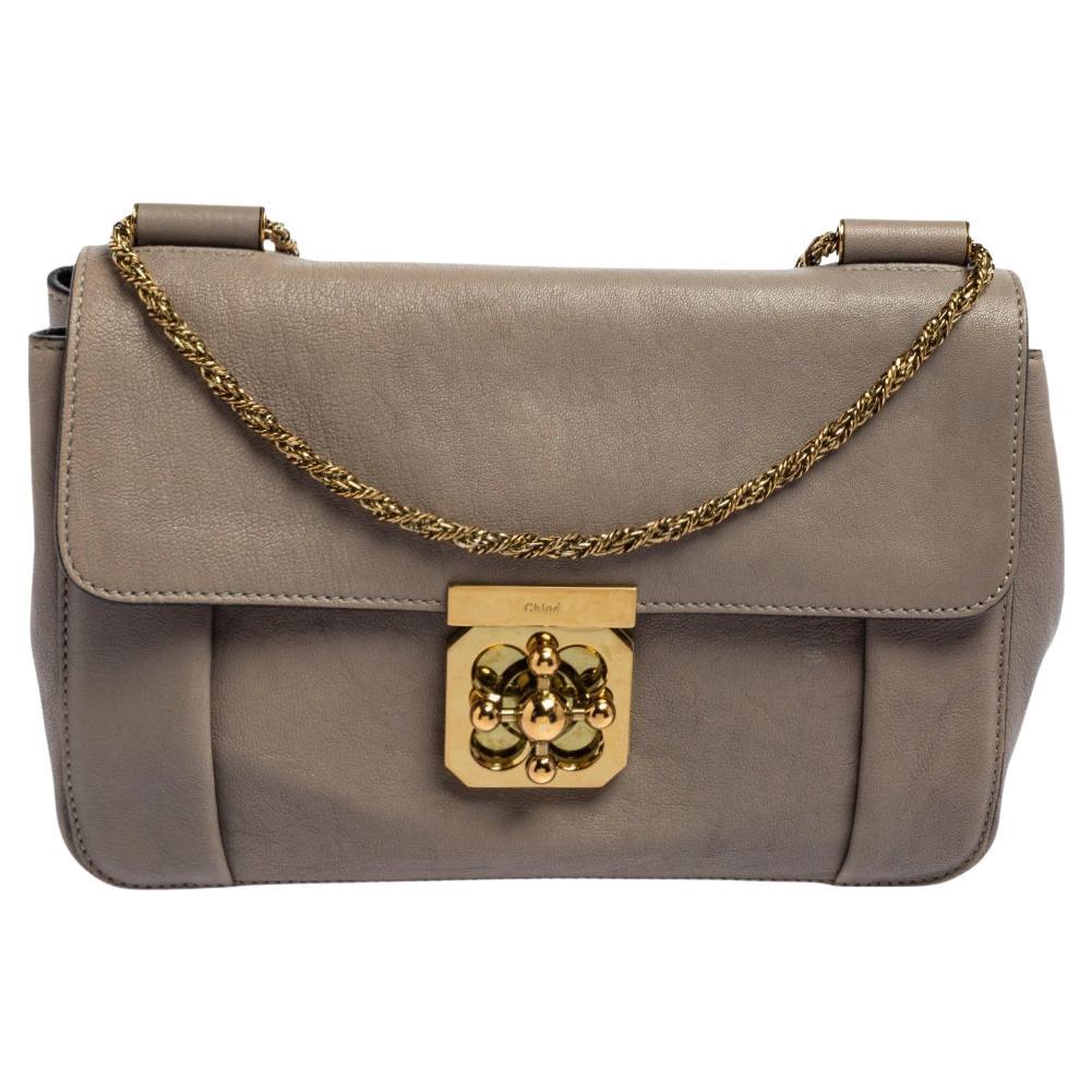 Chloe Grey Leather Medium Elsie Shoulder Bag