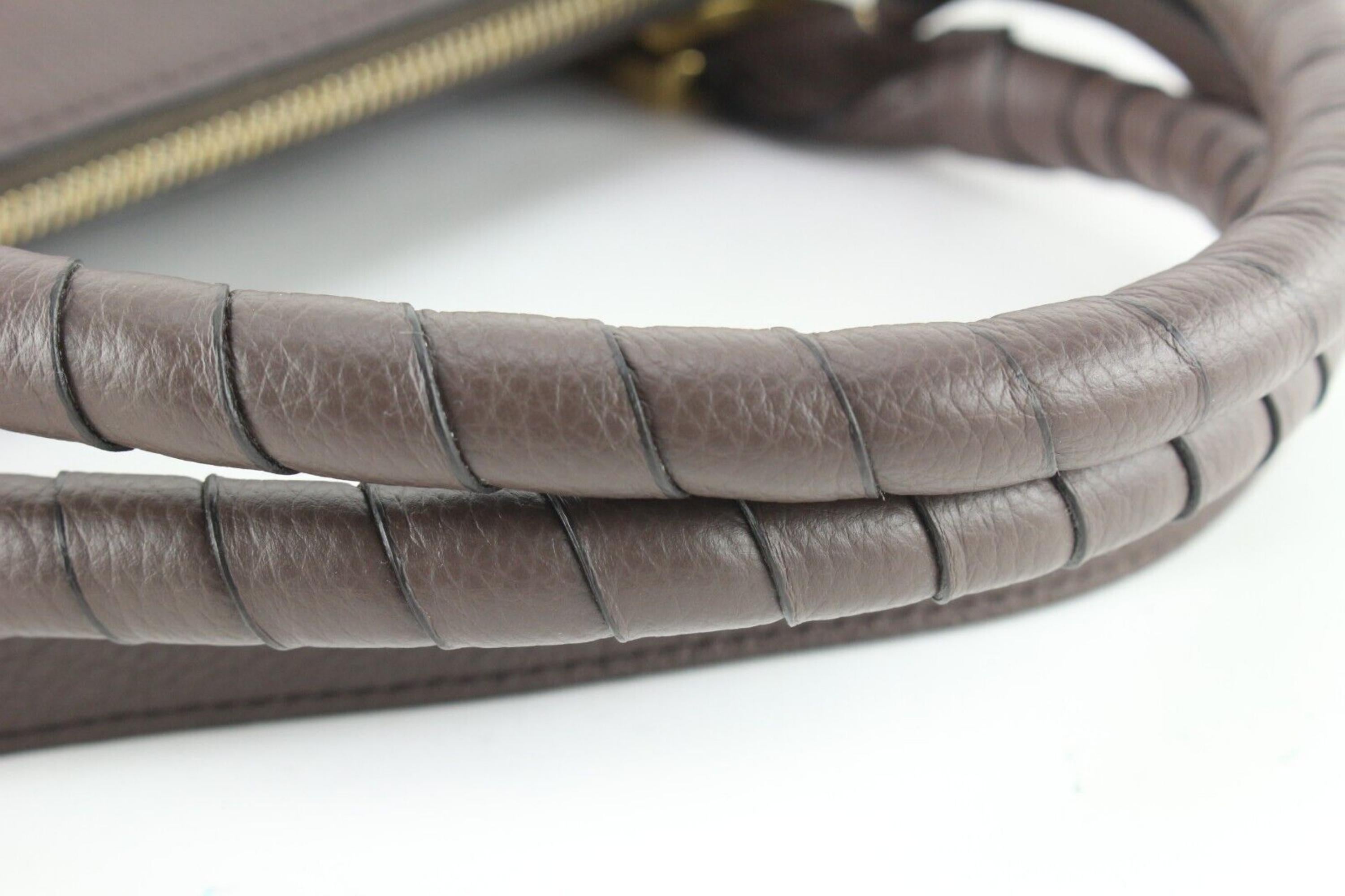 Gray Chloe Grey Leather Medium Marcie 2way Flap Bag 1CH0509 For Sale