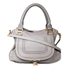 Used Chloe Grey Leather Medium Marcie Crossbody Bag