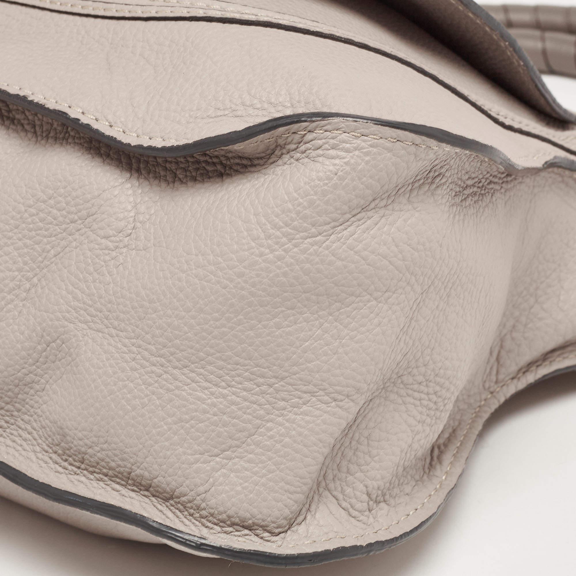 Chloé Grey Leather Medium Marcie Satchel For Sale 7
