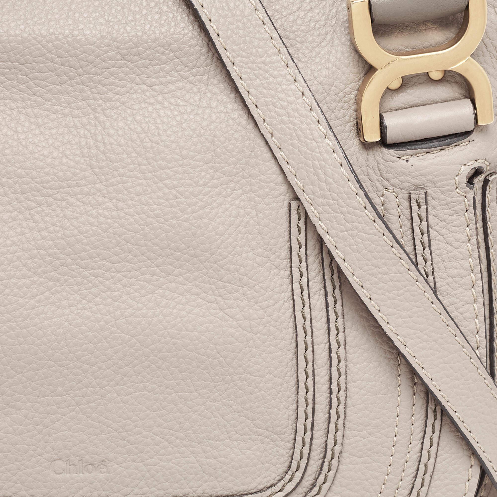 Women's Chloé Grey Leather Medium Marcie Satchel For Sale