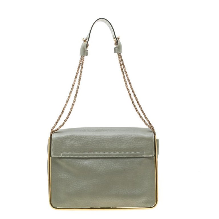 Chloe Grey Leather Medium Sally Shoulder Bag For Sale at 1stDibs