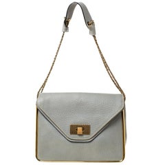 Chloe Grey Leather Sally Medium Shoulder Bag