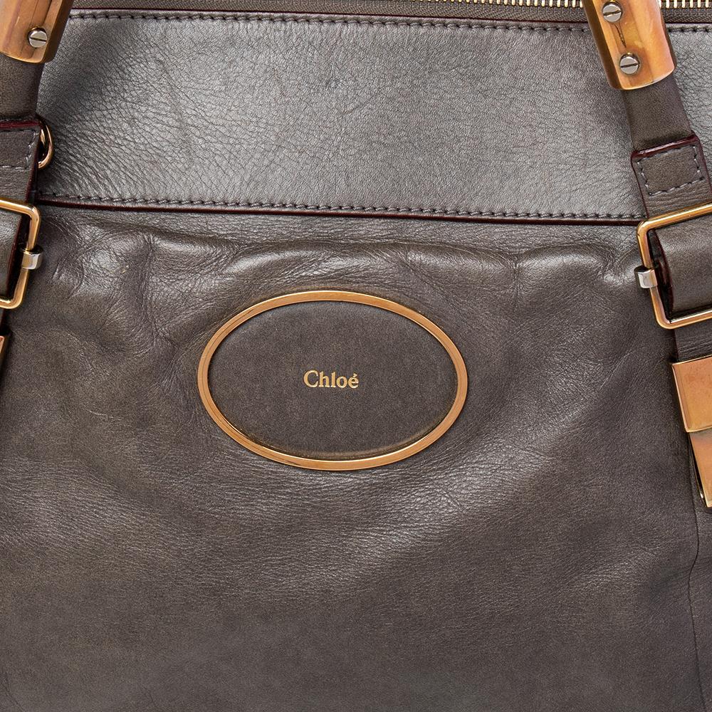Chloé Grey Leather Satchel For Sale 5