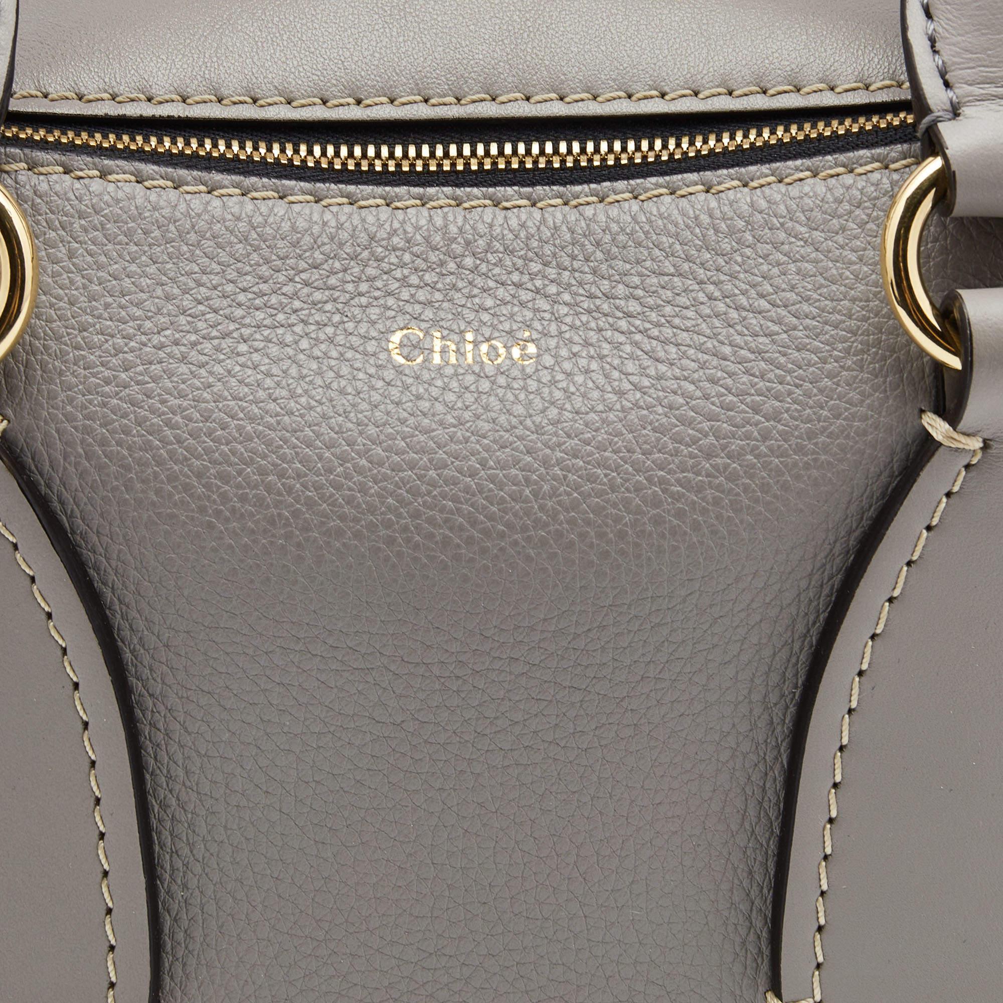 Chloe Grey Leather Small Daria Shoulder Bag 7
