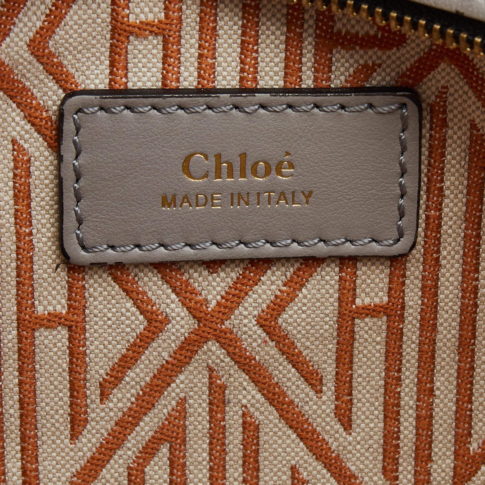 Chloe Grey Leather Small Daria Shoulder Bag 2