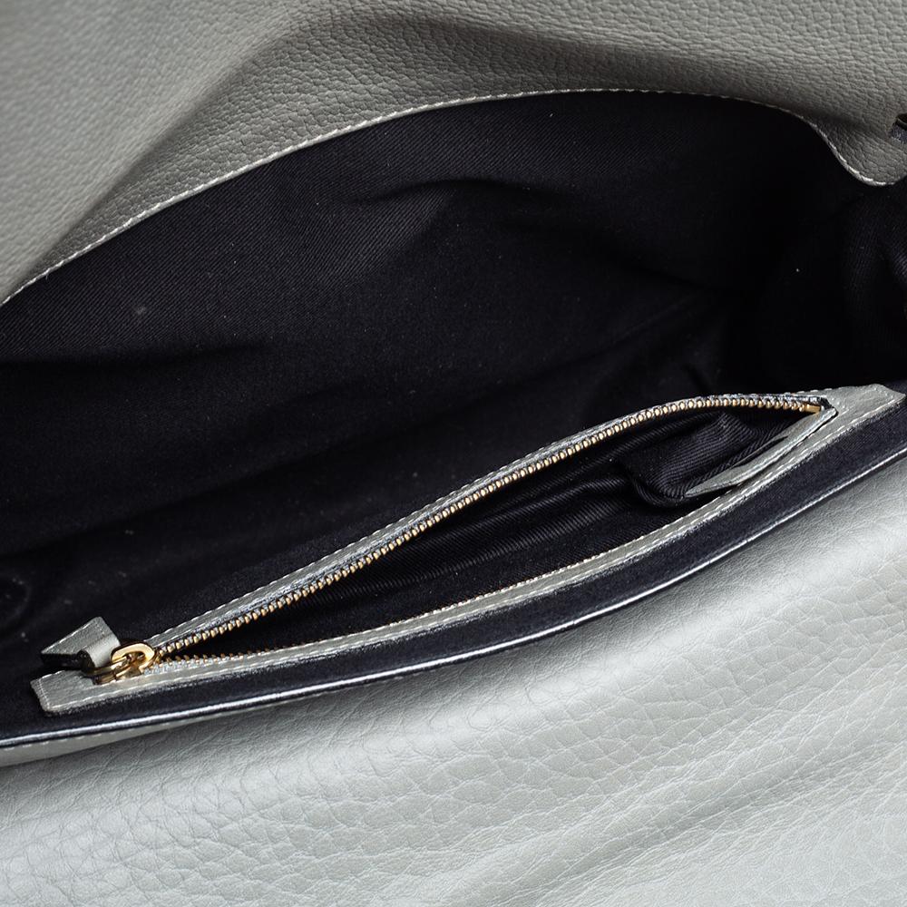 Chloe Grey Pebbled Leather Medium Sally Flap Shoulder Bag 1