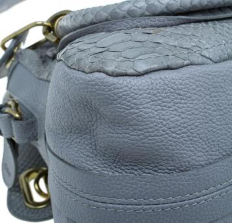 Chloe Grey Python and Leather Small Paraty Shoulder Bag For Sale 3