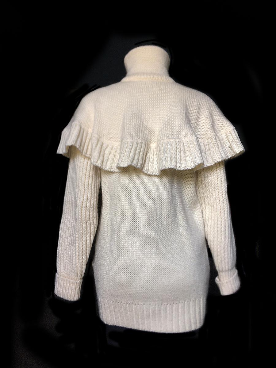 Gray Chloe Hand-knit Ivory Cardigan  Sweater 1980's EX++ For Sale